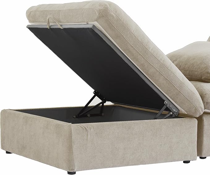 Cloud Modular Sectional Sofa Couch,160" Convertible Couches Wide 4 Seater Sofa for Living Room,Minimalist Deep Sofa Couches,Covers Washable&Replaceable(Khkai)