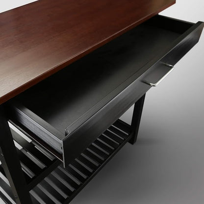 Kitchen Island with Solid Wood Top