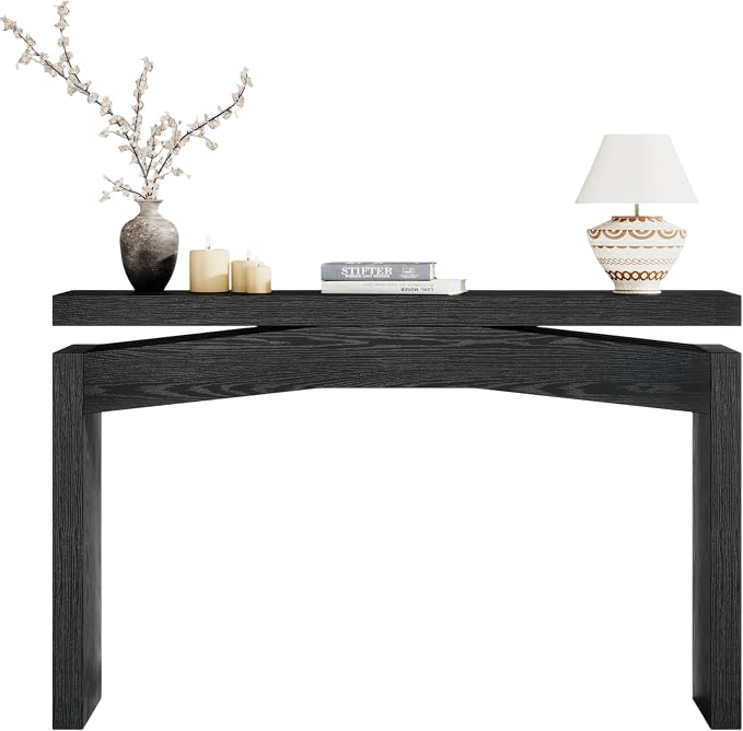 Celaform Console Table for Entryway, 47.2 Inch Long Sofa Table Behind Couch, Farmhouse Wood Style Accent Foyer Entrance Tables for Living Room, Hallway, Easy Assembly (Black)