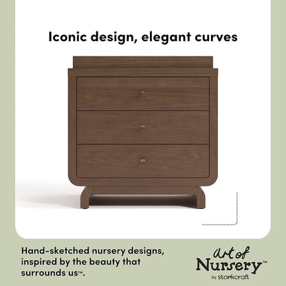 Storkcraft Santorini 3 Drawer Chest with Changing Topper (Hazelnut) – GREENGUARD Gold Certified, Award-Winning Premium Wood Dresser for Baby & Kids Bedroom with Interlocking Drawer System