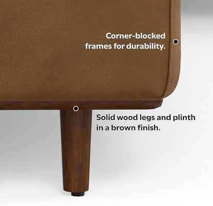 SIMPLIHOME Morrison Left Sectional Sofa in Full-Grain Genuine Leather, Caramel Brown, 102-inches Wide, L-Shaped Leather Couch with Left Chaise for The Living Room and Family Room