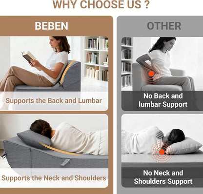 BeBen Folding Sofa Bed Chair, Convertible Sleeper Chair Futon Couch, Foldable Boneless Floor Lounge Sofa, Single Foam Chair Bed for Small Spaces, Dorm, Guest Room, Living Room, Apartment, Dark Grey