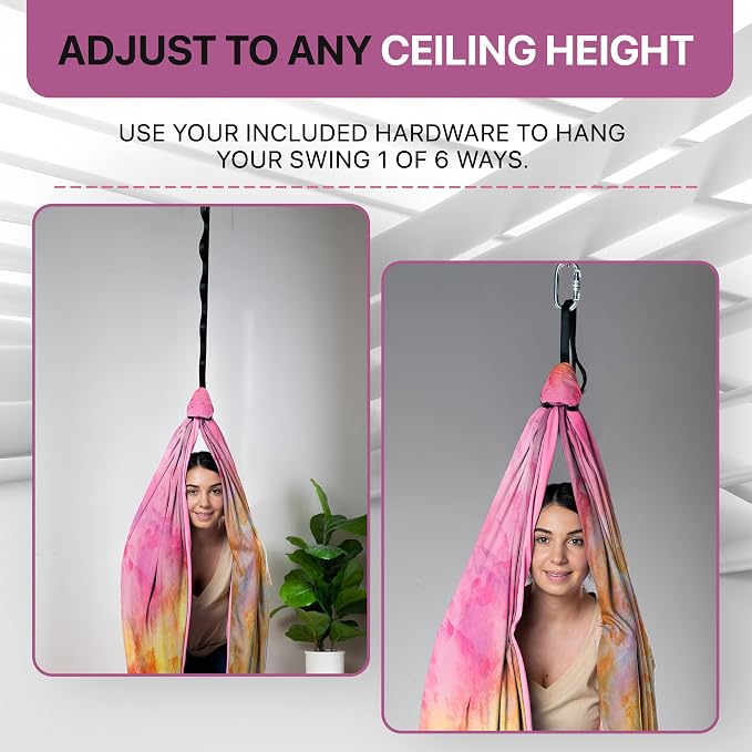 Indoor Sensory Swing for Kids or Outdoor – Holds 300lbs, Double-Layer, & 360° Swivel, Calming Compression Therapy Swing Hammock for Kids & Adults with All Hardware – Sensory-Motor Toys & Gifts
