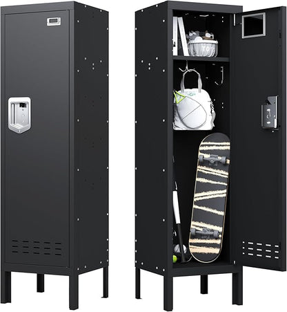 BUTISOW Metal Cabinet Home Office Storage, Lockable Steel Locker with Door, 54" Height, Multi-Purpose for Home, Office, Gym, School, Garage