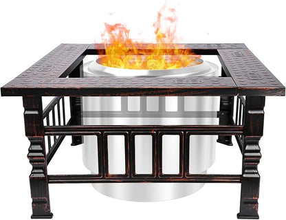Fire Pit Tabletop for Solo Stove Bonfire & Ranger | 32" Powder-Coated Steel Surround | Heat-Resistant Outdoor Fire Pit Table