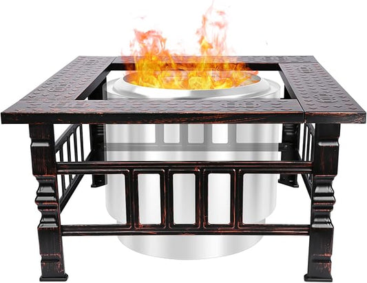 Fire Pit Tabletop for Solo Stove Bonfire & Ranger | 32" Powder-Coated Steel Surround | Heat-Resistant Outdoor Fire Pit Table