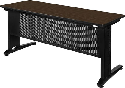 Regency Fusion 66 x 24 in. Training Table – Durable Edge Banding, Vented C-Leg Wire Management for Classroom, Office, and Training Room Workstations (Neo Walnut)