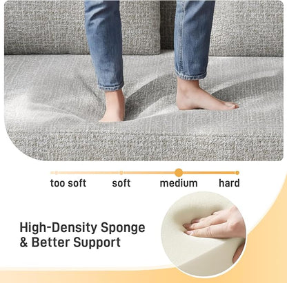 Curved Convertible Futon Sofa Bed,Modern Boneless Sleeper Couch,Curved Modern 3 Seater Cloud Couch