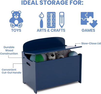 Delta Children MySize Deluxe Toy Box, Deep Blue