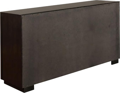 Coaster Home Furnishings Durango Contemporary 5-Piece Bedroom Set Velvet Upholstered Queen Size Panel Bed Frame 80-inch Headboard Smoked Peppercorn 223261Q-S5