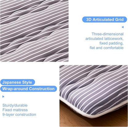 jzbearapt Premium Foam Japanese Floor Mattress Futon Mattress,100% High Density Comfortable Foam, Thicken Tatami Mat Sleeping Pad, Ideal for Comfort and Support, Queen (80" X 60")