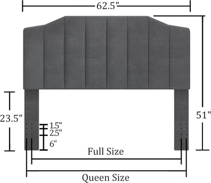 Befurtori Upholstered Accent Headboards (Dark Gray, Queen/Full)