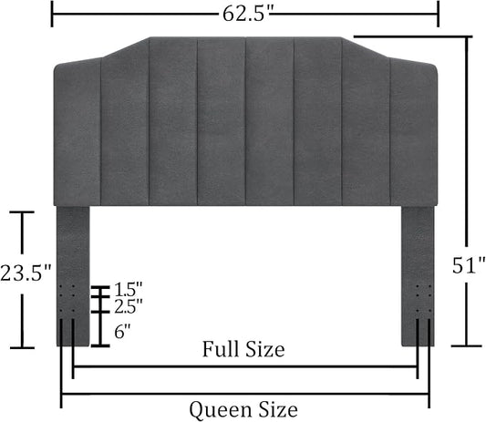 Befurtori Upholstered Accent Headboards (Dark Gray, Queen/Full)