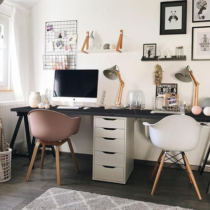 Kaboon Universal Tabletop 45.67"x23.62", Solid One-Piece Melamine Table Top, Double Desk L-Desk DIY, Home and Office,Cloud Atlas/Black Marble