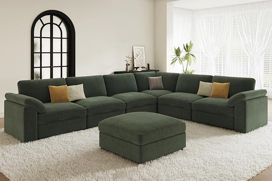 EASE MOOSE Oversized Modular Sofa,Luxury Modern Comfort Large L Shape Sectional Couch Wide Deep Seat Sectional Cloud Couch,Removable Cover