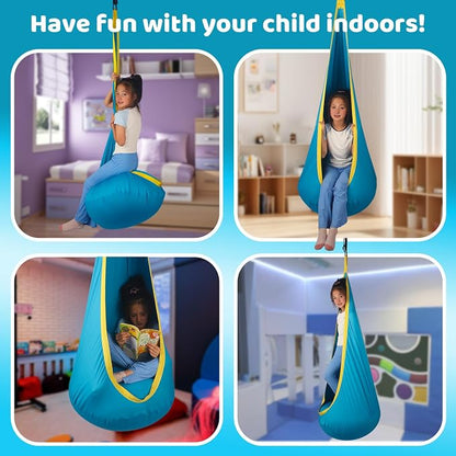 Sensory Pod Swing Hanging Seat Hammock Chair (Teal)