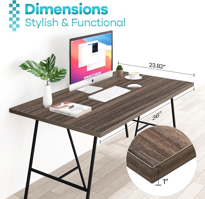 Kaboon 36x24 inches Tabletop, Solid One-Piece Desktop for Sit Stand Desk, Double Desks, L Desk DIY,Wood Countertop Home or Commercial Use,1 inch Thick, Eucalyptus