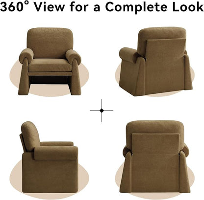 Accent Chairs Set of 2, Modern Living Room Chairs, Comfy Single Sofa Chair with Thick Cushion and Armrests, Upholstered Reading Club Chair, Arm Chair for Living Room Bedroom, Brown