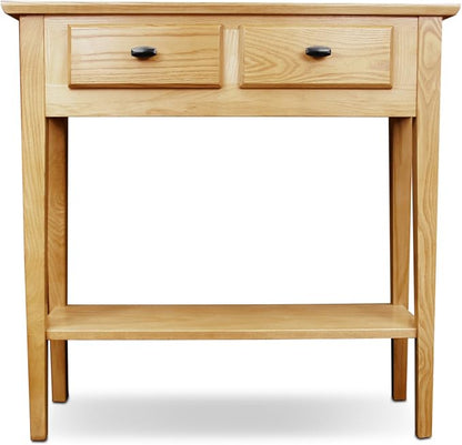 Leick Home Mission Console Table, Solid Wood, 2 Drawers, Bottom Display Shelf, Easy Assembly, For Hallway/Entryway/Behind Sofa, Desert Sand, 11.0 in. L x 30.0 in. W x 30.0 in. H, 10075-DS
