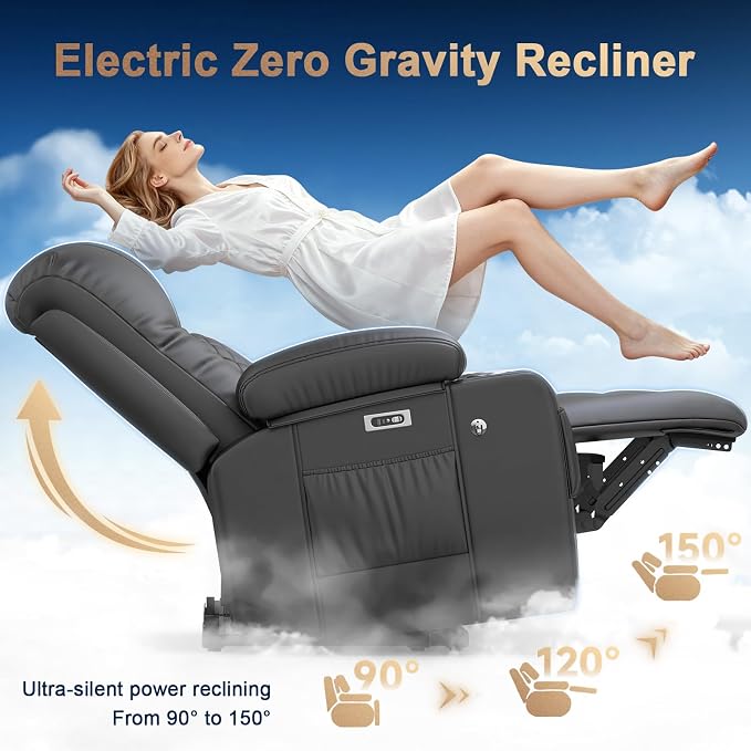 Power Loveseat Recliner Sofa, Electric Reclining Loveseat Couch with Console, Home Theater Seating with Bluetooth Speaker & LED Light, Zero Wall Hugger RV Sofa Furniture with Built-in Outlet & Storage