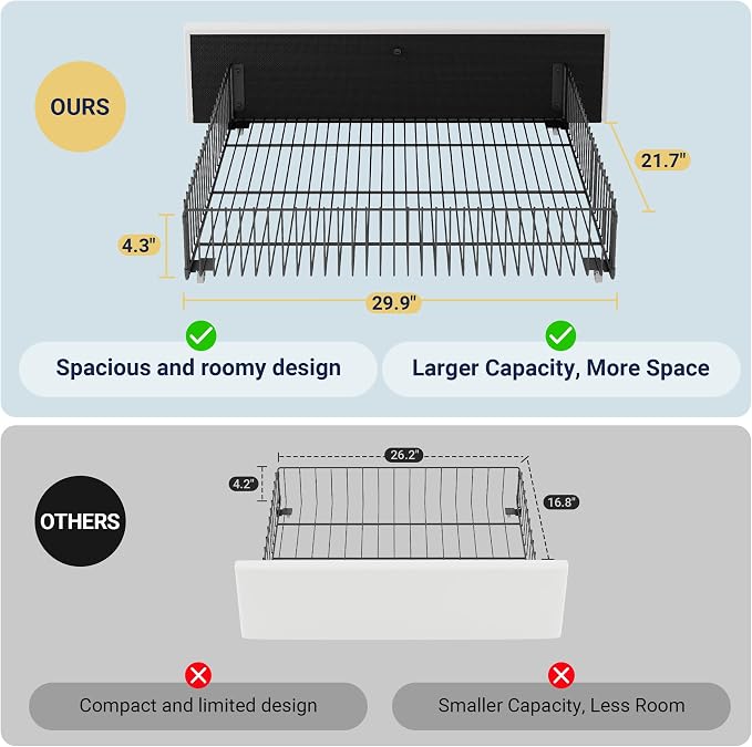 Allewie Modern Full Size Platform Bed Frame with 4 Storage Drawers and Velvet Upholstered Headboard, Wooden Slats Support, Upholstered Mattress Foundation/No Box Spring Needed/Easy Assembly, White