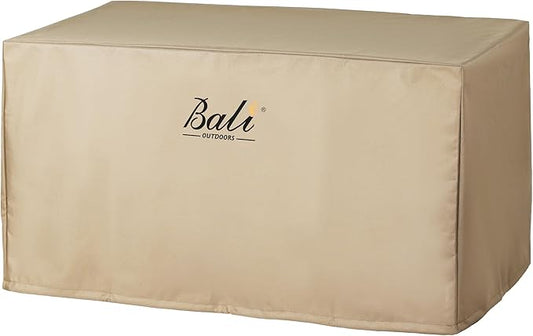 BALI OUTDOORS Rectangular Fire Pit Covers, Waterproof and Weather Resistant PVC Material, Khaki, 42.2" L x 24.2" W x 22.8" H