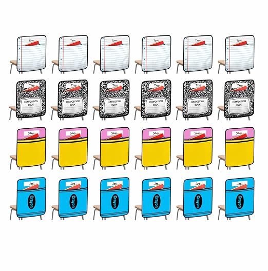 24Pcs 17 * 19 Inch Chair Pockets, Seat Sacks Student Chair Bag Organizer for Classroom, School Storage Seat Back Hanging Bag with a Name Tag Multi Pocket for Kindergarten Primary Schools Pre-School