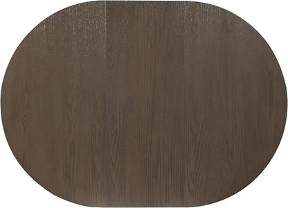 LUMISOL 42"-58" Extendable Round Dining Table for 4-6, Farmhouse Kitchen Table with 16” Middle Leaf and Curved Table Legs for Kitchen, Dining Room, Apartment, Espresso