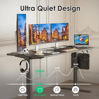 STARY Electric Standing Desk Adjustable Height Sit Stand Home Office Desk with Splice Board