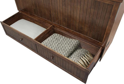 Mega Solutions Murphybedz Tuscany Murphy Cabinet Chest Bed with Charging Station 6 Inch (Tobacco, King)