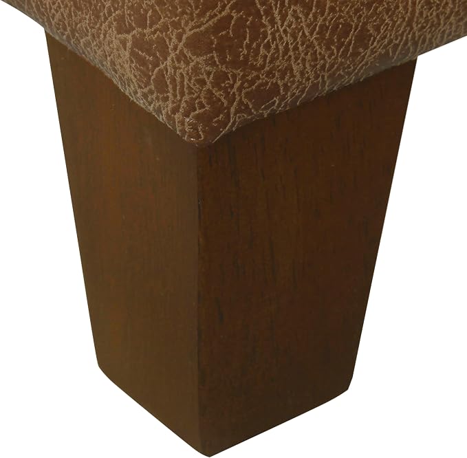 HomePop 28" Faux Leather Square Storage Ottoman - Brown