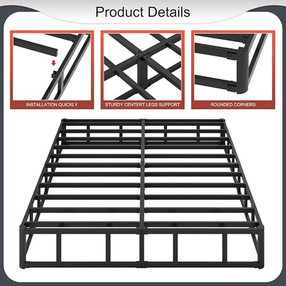 Yicensen 10 Inch High Profile King Box Spring Heavy Duty Metal King Size Box Spring with Fabric Cover, Sturdy Mattress Foundation, Easy Assembly, Noise Free, Black