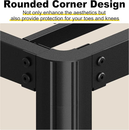 Yicensen 9 Inch Twin Bed Frames with Rounded Corner Legs, Heavy Duty Metal Twin Size Platform Bed Frame No Box Spring Needed, Easy Assembly, Noise Free, Black