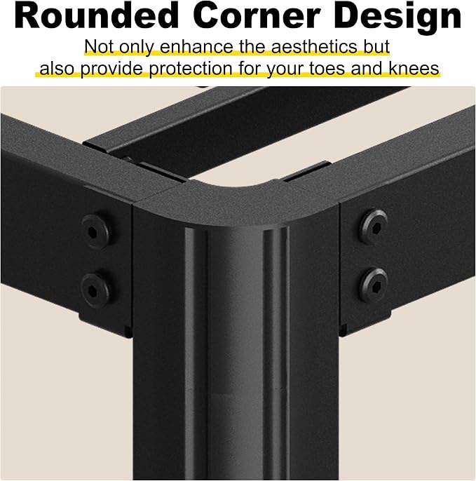 Yicensen 8 Inch Twin Bed Frames No Box Spring Needed, Heavy Duty Metal Twin Size Platform Bed Frame with Rounded Corner Legs, Easy Assembly, Noise Free, Black