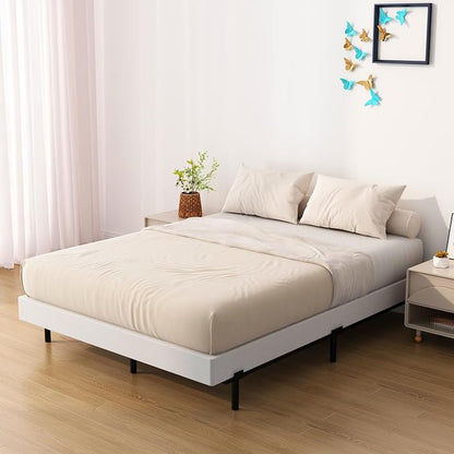 Upcanso Box Spring for Queen Bed Bed Base 4 inch, Low Profile Metal Queen Box Spring with Fabric Cover, 3000 Lbs Max Weight Capacity Mattress Foundation, Noise-Free, Easy Assembly