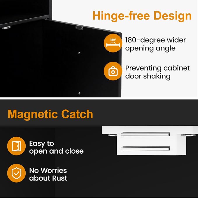 RoyalCraft Black Nightstand Set of 2, Small End Table with Storage Shelf and Door, Faux Two-Drawer Design Side Table, Modern Night Stand for Bedroom Dorm, Wood Beside Table for Small Spaces