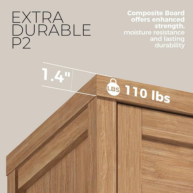 Walsham 6 Drawer Dresser for Bedroom, 47.2'' Modern Chest of Drawers with Metal Handle, TV Stand for 60 inch TV, Closet Clothes Storage Organizer for Living Room Hallway (Weathered Oak)