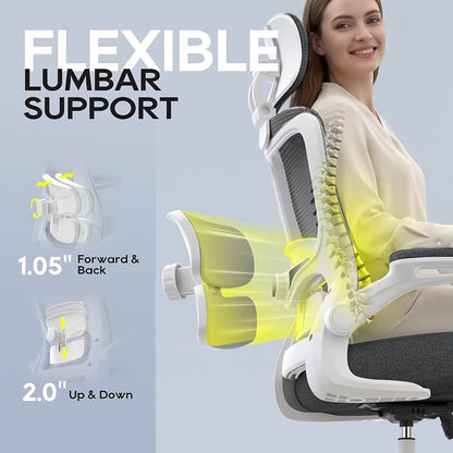 Ergonomic Office Chair for Long Hours, Full-Body Support, Relieve Neck & Back Pressure, 330LBS Capacity, Ideal for Home Office, Office & Study