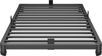 Superay 4 Inch Twin Bed Frame Low Profile, Heavy Duty Metal Platform Bed Frame with Round Corner Legs, Sturdy Mattress Foundation, No Box Spring Needed, Easy Assembly, Noise Free, Black