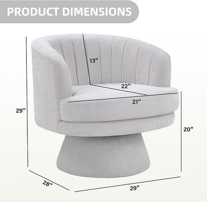 CANMOV Swivel Accent Chair with Armrest Set of 2, Modern 360 Degree Swivel Barrel Chair with Curve Back and Soft Cushion, Comfy Fabric Round Armchair Single Sofa for Living Room, Bedroom,Grey