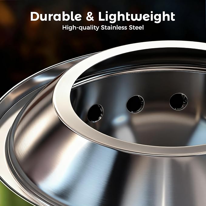 BALI OUTDOORS 6.5 inch Tabletop Fire Pit Round, Stainless Steel Table Top Firepit Small, Outdoor Smokeless Firepit Portable, Green