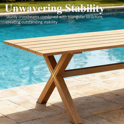 LayinSun 9 Pieces Outdoor Patio Dining Set, Aluminium Rectangular Dining Table and Wicker Rattan Chairs Set for Outside Backyard, Poolside