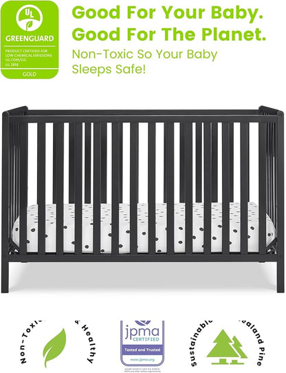 Delta Children Heartland 4-in-1 Convertible Crib, Black