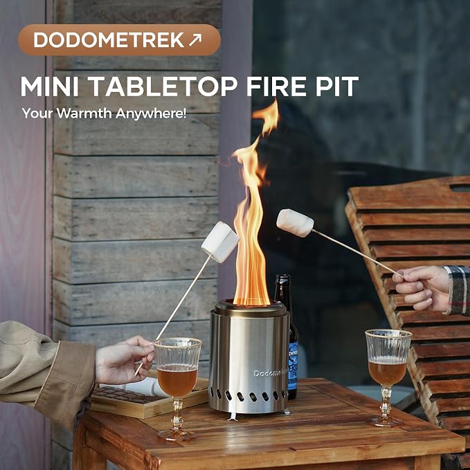 Tabel Top Fire Pit Mini, Portable Firepit Outdoor, 8.7 Inch Tabletop Firepit Blue