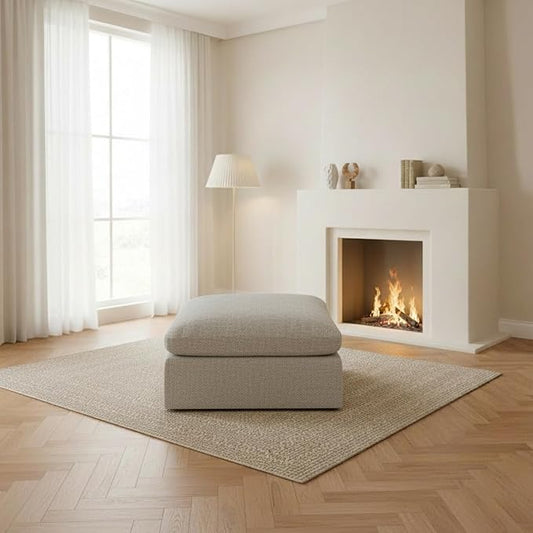 Oversize Cloud Modular Sectional Sofa,Chaise Down Filled Comfort Sofa Detachable Couch Cushion Covers for Living Room Apartment,Light Beige