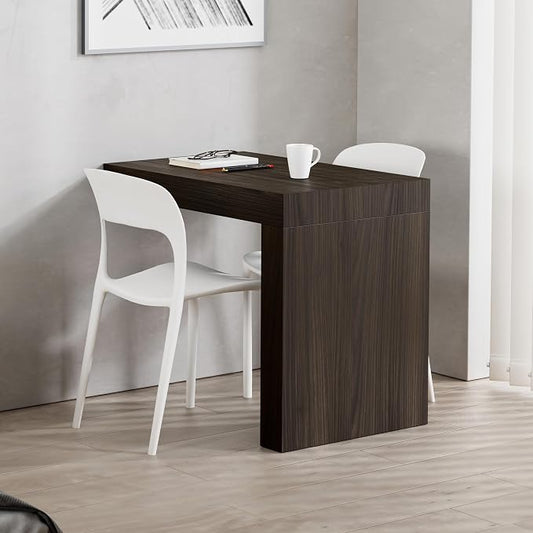 Mobili Fiver, Evolution Desk 35.4 x 23.6 in, Dark Walnut with One Leg, Made in Italy