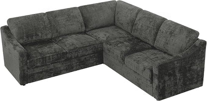 89" Chenille Sectional Sofa with High Density Sponge, Modern 5 Seats Corner Couch with Deep Seat, Comfy Modular L Shaped Couch with Comfortable Back Cushions for Living Room, Grey