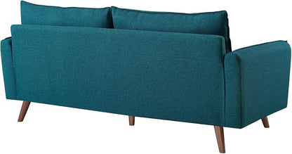 Modway Revive Contemporary Modern Fabric Upholstered Sofa In Teal