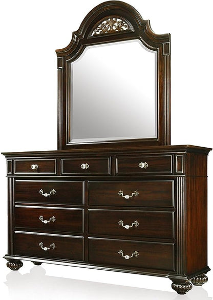 Syracuse Transitional Style Dark Walnut Finish Queen Size 6-Piece Bedroom Set