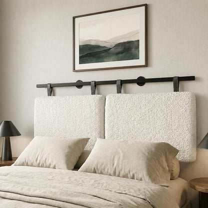 Queen Headboard only, Wall Mounted Headboard for Adjustable Bed, Hanging Head Board for Queen Size Bed Upholstered Headboard Cabeceras De Cama for Bedroom, Dorm, Guest Room, White